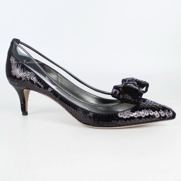 NEW VALENTINO Sequin Bow Pumps | Runway Chic for Events, Work & Date Nights - Picture 8 of 16